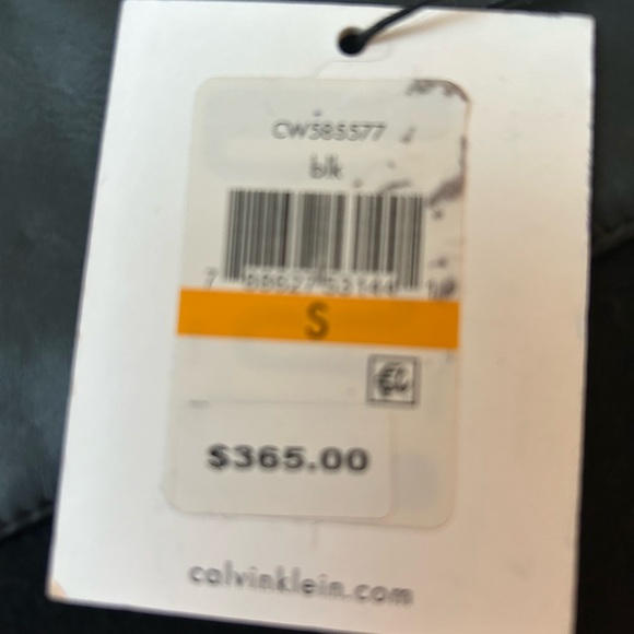 NWT - S Calvin Klein Black Coat with Faux Fur Hood - Picture 3 of 12